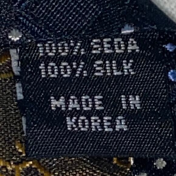 Vtg Roberto Villini Necktie Black Blue Silk Handmade 60.5x4 Traditional Preppy - Picture 5 of 9